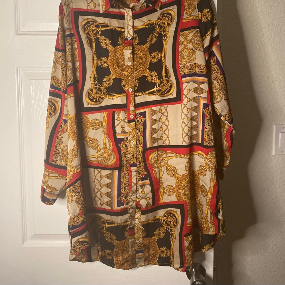 Boohoo Jewlry Print Dress